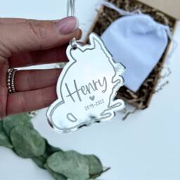 Chinchilla Memorial Gift, Christmas Tree Chinchilla Decoration, Sympathy Pet Lover Gift - thumbnail 3