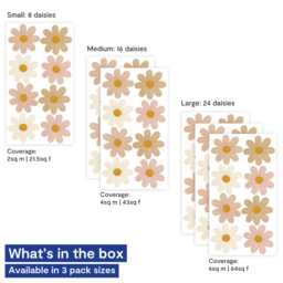 Watercolour Daisy Wall Decals - Large Flower Stickers For Nursery & Kids' Room Walls - thumbnail 4