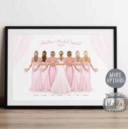 Bridal Party Gift, Bride Flower Girl, Wedding Gift For Bride, Bridesmaid Print - thumbnail 1