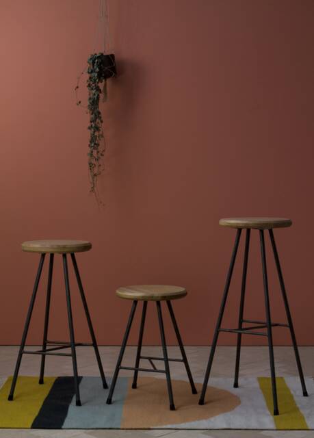 Konk ??? Huffer N Stool [Three Heights] Steel & Oak/Bar Chair - image 1