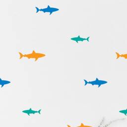 Shark Sea Wall Decal Nautical Kids Room Marine Fish Wall Sticker Bedroom Office Pattern Wallpaper Vinyl Decals Bar Stickers Home Decor - thumbnail 2