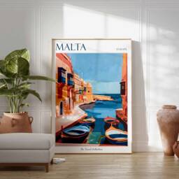 Malta Travel Poster Mediterranean Sea View Art Print - thumbnail 2