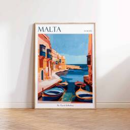 Malta Travel Poster Mediterranean Sea View Art Print - thumbnail 3