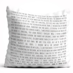 Anniversary Gifts, Song Lyric Pillow, 1st Anniversary, 2nd Gifts For Boyfriend, Wife Gift, 50Th Anniversary Cotton Gift - thumbnail 2