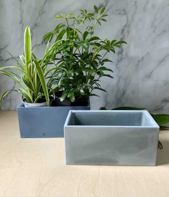 Modern Concrete Planter Indoor/Outdoor Pot With Drainage For Cacti & Succulents - image 1