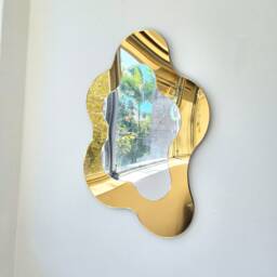 The Gold Wavy Mirror - Colourful Wall Art - thumbnail 3