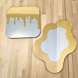 The Gold Wavy Mirror - Colourful Wall Art - thumbnail 4
