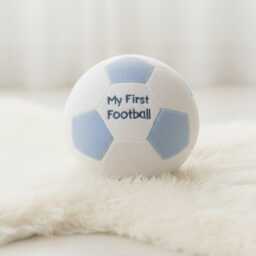 My First Football - Light Blue Baby Soft Toy With Rattle - World Cup Gift - thumbnail 2