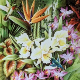 "Hummingbirds Ceramic Wall Art Tile, 8"" By 12" - thumbnail 2