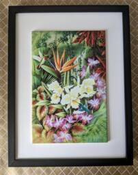 "Hummingbirds Ceramic Wall Art Tile, 8"" By 12" - thumbnail 1