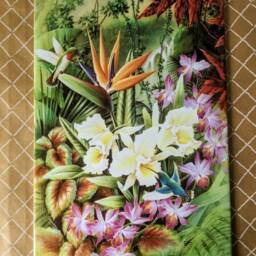 "Hummingbirds Ceramic Wall Art Tile, 8"" By 12" - thumbnail 3