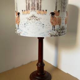 Winter Sheep Lampshade, Light Shade, Christmas Decoration, Snow, Trees, Fatta Da Mamma - thumbnail 2