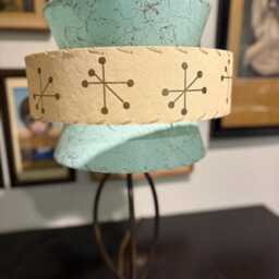 Mid Century Vintage Style Tapered 3 Tier Fiberglass Lamp Shade Atomic Starburst - thumbnail 3