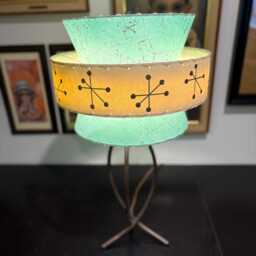 Mid Century Vintage Style Tapered 3 Tier Fiberglass Lamp Shade Atomic Starburst - thumbnail 2