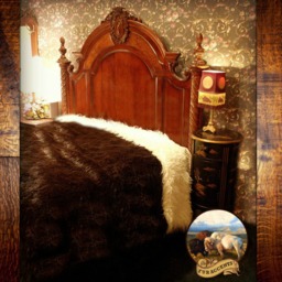 Reversible Faux Fur Throw Blanket - Dark Brown Buffalo & White Lamb - thumbnail 1