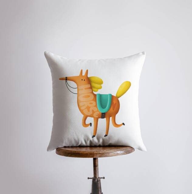 Horse Running Pillow - Throw Lover Animal Gift Tiny House Decor Cowgirl Pet - image 1