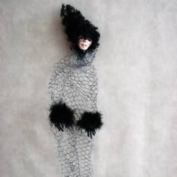 Lady Lapland Doll Art Polymer Clay & Bottle Sculpture Ooak