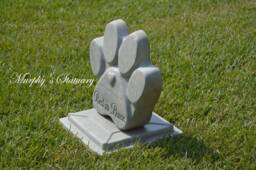 Concrete Pet Memorial Headstone Paw Print Grave Marker - thumbnail 1