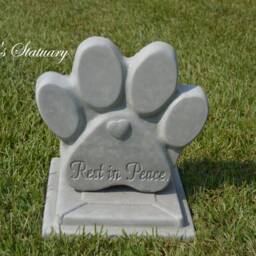 Concrete Pet Memorial Headstone Paw Print Grave Marker - thumbnail 2