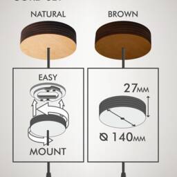 Plywood Chandelier Brown Pear Glass Lampshade, Scandinavian Pendant - thumbnail 4
