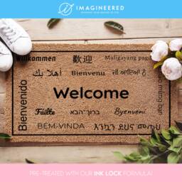 Welcome Doormat - Failte Beinvenue Willkommen Bem Vinda Housewarming Gifts Couple - thumbnail 1