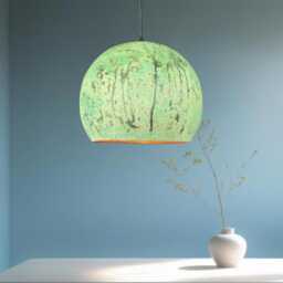 Green Patina Copper Dome Pendant Light Rustic Modern Kitchen Island Lighting - thumbnail 2
