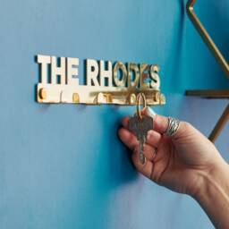 Personalised Solid Brass Family Name Key Hook, New Home Gift - thumbnail 2
