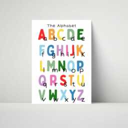 Kids Educational Alphabet Print - Children's Wall Art Abc Poster Playroom Decor Bedroom Nursery Prints Learning Ed Rainbow - thumbnail 2
