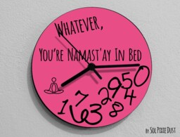 Whatever, You're Namast'ay in Bed/Round Pink - Wall Clock - thumbnail 1