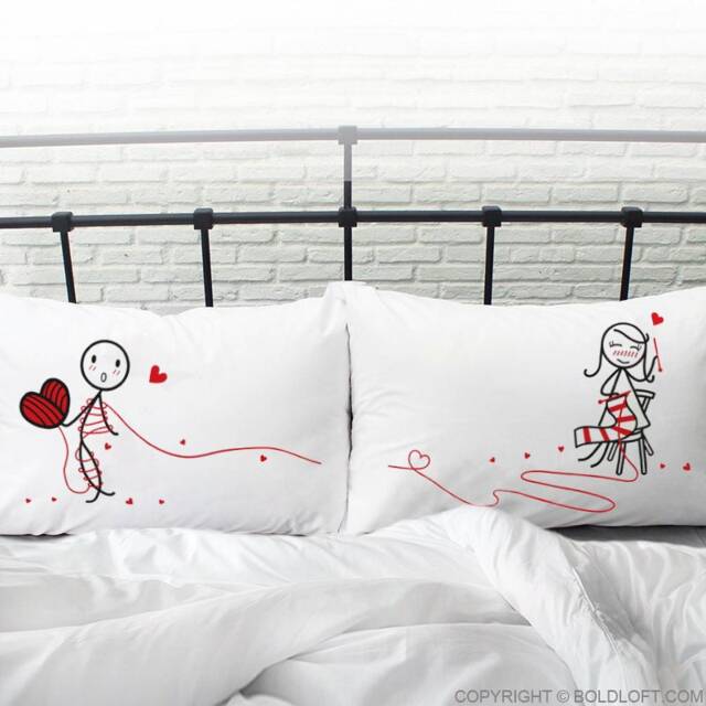 Knitter Gift Knitting Gifts Couples Anniversary Wedding Valentines Day For Crocheter His Hers Boldloft Couple Pillowcases - image 1