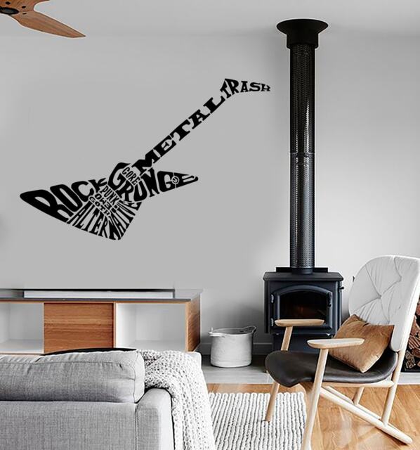 Wall Vinyl Music Electric Guitar Heavy Metal Guaranteed Quality Decal 1690Dz - image 1