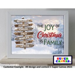 Christmas Family Street Sign Post Personalised Custom Picture Wall Art Framed A4 Print Mum Dad Wife Husband Friend Grandparents Gift - thumbnail 3