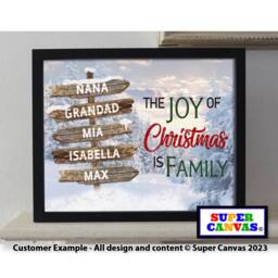Christmas Family Street Sign Post Personalised Custom Picture Wall Art Framed A4 Print Mum Dad Wife Husband Friend Grandparents Gift - thumbnail 2