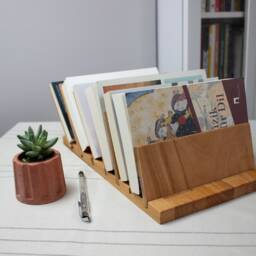 Wooden Book Holder, Bookmark Personalized Stand, Mini Bookshelf, Bookcase, Bookshelves - thumbnail 2