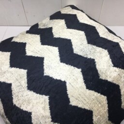 Handwoven Silk Ikat Pillow Cover, Modern Accent Cushion - 24x24 - thumbnail 4