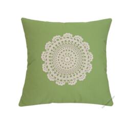 Avocado Green Doily Decorative Throw Pillow Cover/Case Cushion Cotton 20x20 - thumbnail 1