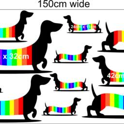 Dachshund Rainbow Wall Stickers Decal Nursery Art Sausage Dog - thumbnail 2