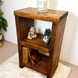 Handcrafted Rustic Reclaimed Wood Nightstand - Versatile Side Table For Bedroom, Bathroom, Living Room - thumbnail 3