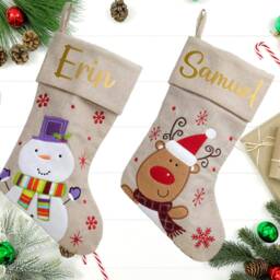 Personalised Christmas Stocking - Stocking Santa Snowman Eve -Santa - thumbnail 3