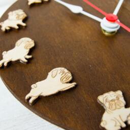 Pug Dog Wooden Clock, Children's Room Decor - thumbnail 2