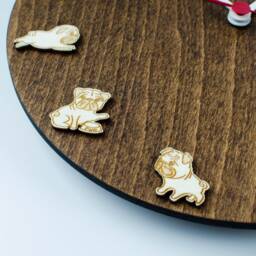 Pug Dog Wooden Clock, Children's Room Decor - thumbnail 3