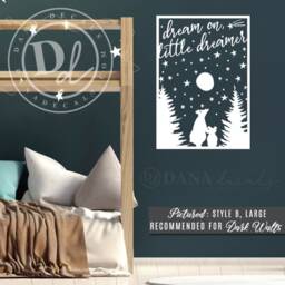 Forest Bear Vinyl Wall Decal, Dream On Quote, Nursery Decor - thumbnail 2