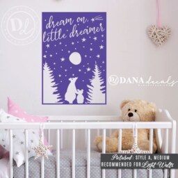 Forest Bear Vinyl Wall Decal, Dream On Quote, Nursery Decor - thumbnail 3
