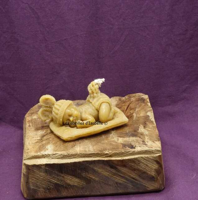 "Natural Beeswax Candle ""Baby On Pillow" - image 1