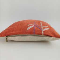 Moroccan Cactus Silk Cushion Cover, Handmade Sabra Throw Pillow, Red Cushion, Scatter 16''x16''/40x40 cm - thumbnail 3