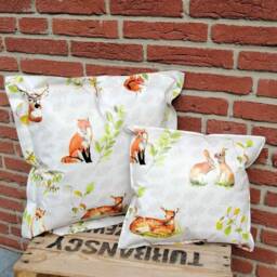 Oilcloth Cushion Forest Animals - Weatherproof Decorative For The Garden - thumbnail 1