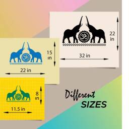 In-Style Decals Wall Vinyl Decal Home Decor Art Sticker Indian Elephants Om Sign Mandala Yoga Class Studio Room Removable Mural Design 379 - thumbnail 2
