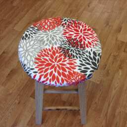 Floral Bar Stool Cover Premier Prints Blooms Salmon, Elasticized - 12-20