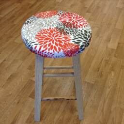 Floral Bar Stool Cover Premier Prints Blooms Salmon, Elasticized - 12-20 - thumbnail 2