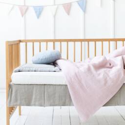 Linen Duvet Cover, Sheets, Pillowcase Pink Natural Bedding, Baby Toddler Bedding For Girl Or Boy - thumbnail 2